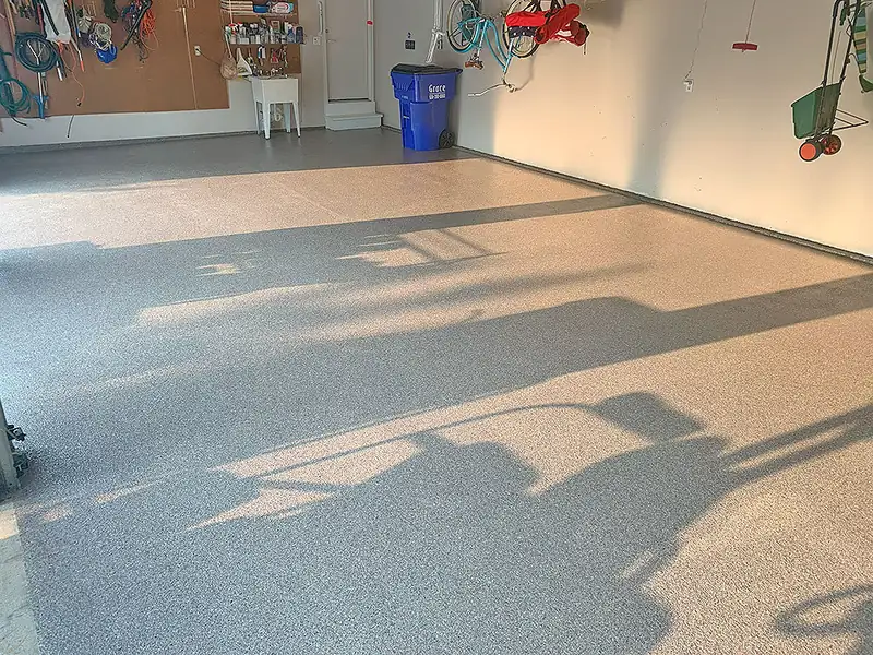 Finished flake garage floor